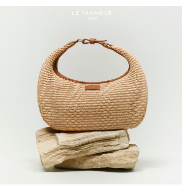 Petit sac hobo raphia et...